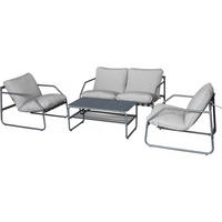 LOUNGEGARNITUR Sora 4-Sitzer Grau - Grau, Metall - Habitat Garten