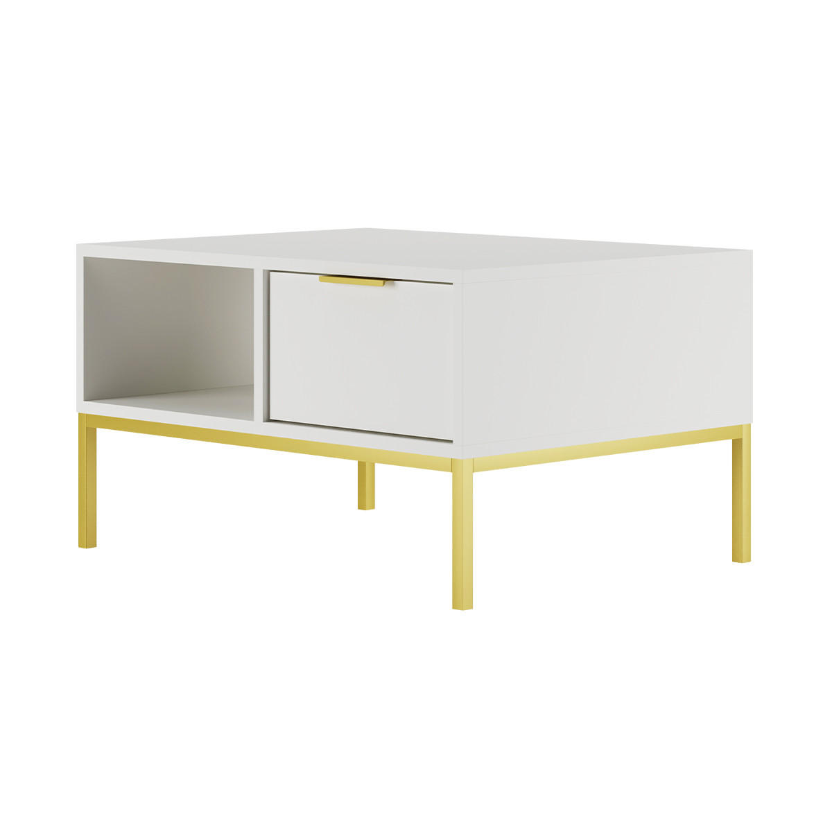 COUCHTISCH Seattle Weiß - Weiß, Holzwerkstoff (60/80/45.4cm) - Petits-meubles