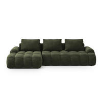 AUSKLAPPBARES-ECKSOFA links mit Container Linz aus Samt grün 3 Sitzplätze - Grün, Textil (142/275cm) - Cosmopolitan Design