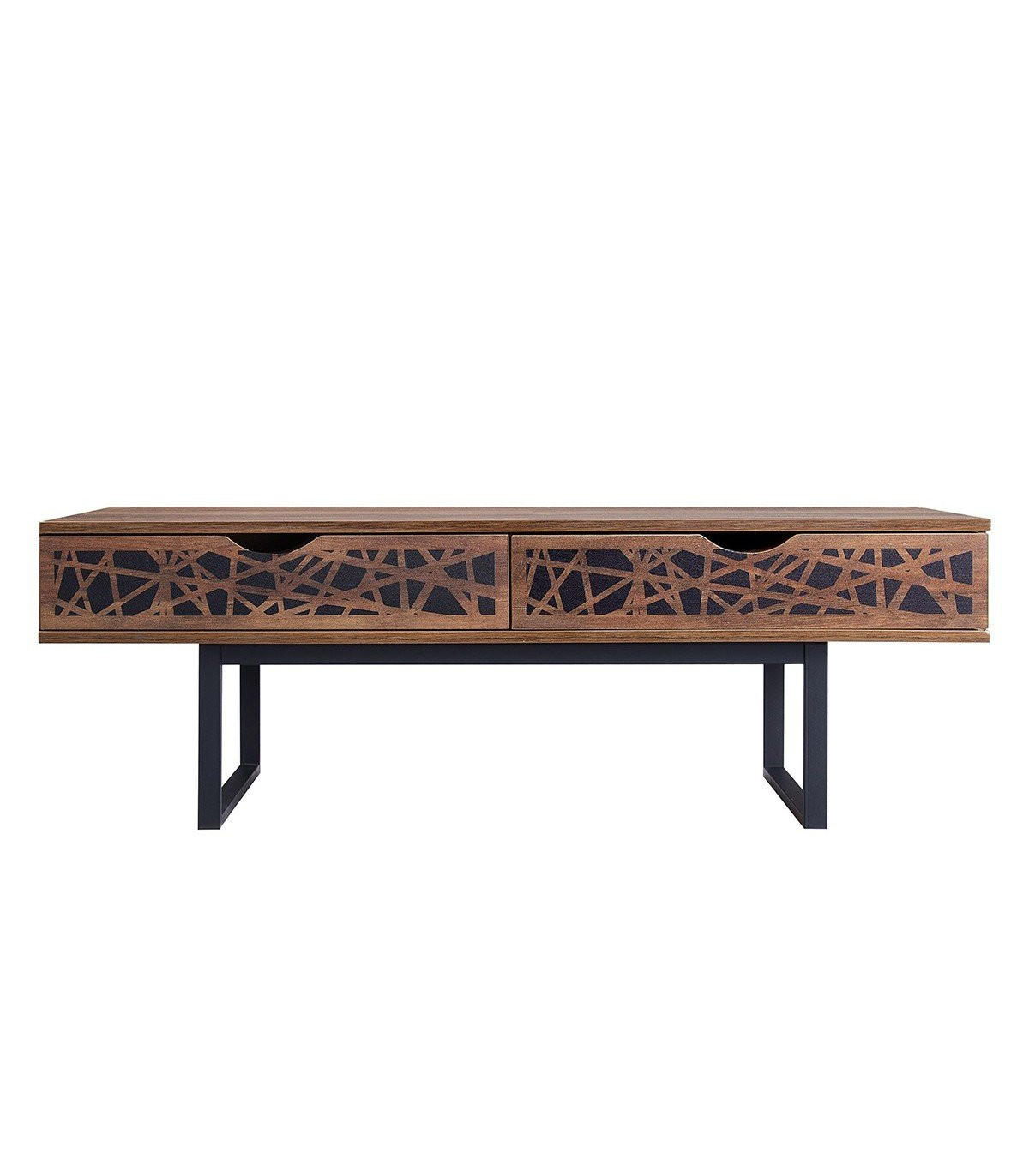 COUCHTISCH mit 2 Schubladen - Anaëlle - 120/59/39.5 cm - Dunkelbraun, Holzwerkstoff (59/120cm) - Calicosy