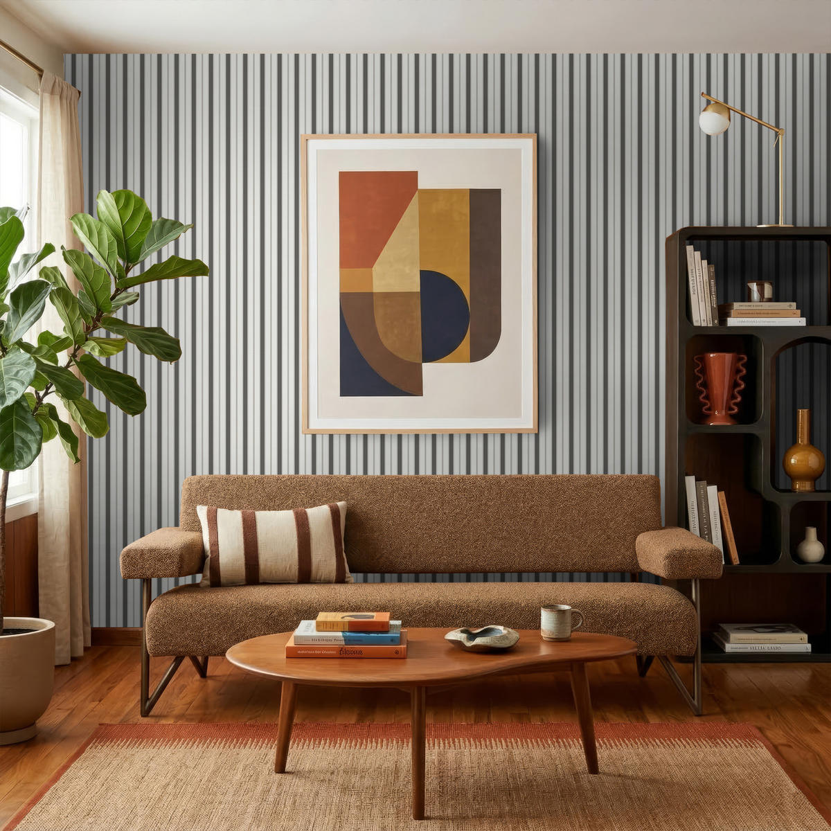 TAPETE Streifen 53 cm x 10.05 m - Grau, Papier (53/1000cm) - Sanders & Sanders