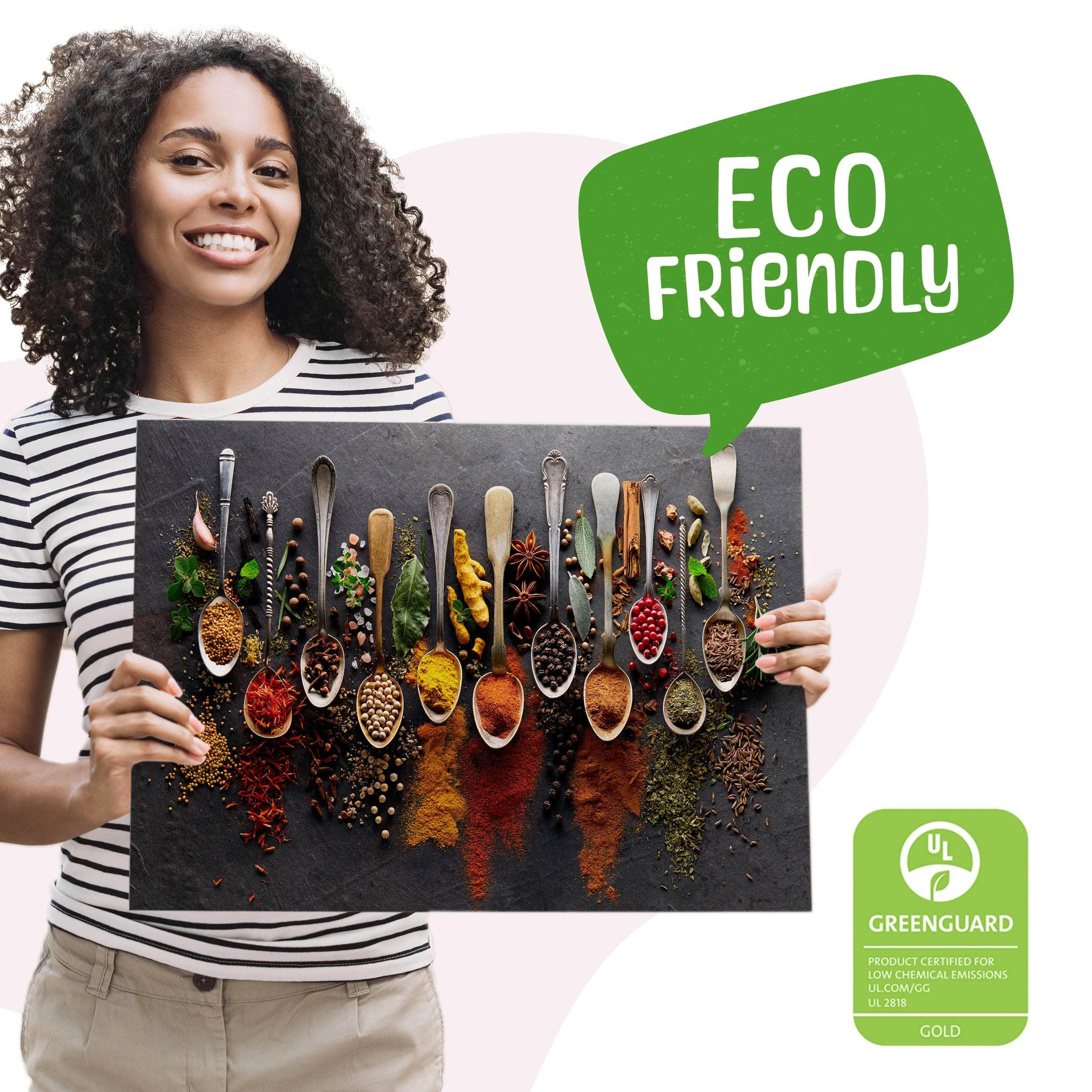 Thumbnail - Muralo Leinwandbild, Rot, Grün, Schwarz, Weiß, Beige, Braun, Orange, Grau, Textil, Essen/Getränk, Orientalisch, Rechteck...