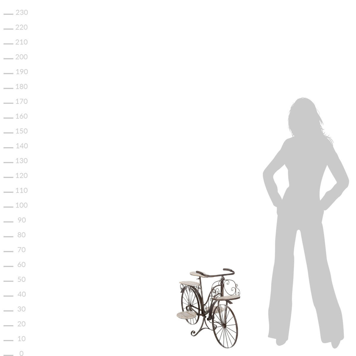 BLUMENSTÄNDER Metall Fahrrad 59 cm - Grau, Metall (97/46/64cm) - Atmosphera Createur d´interieur