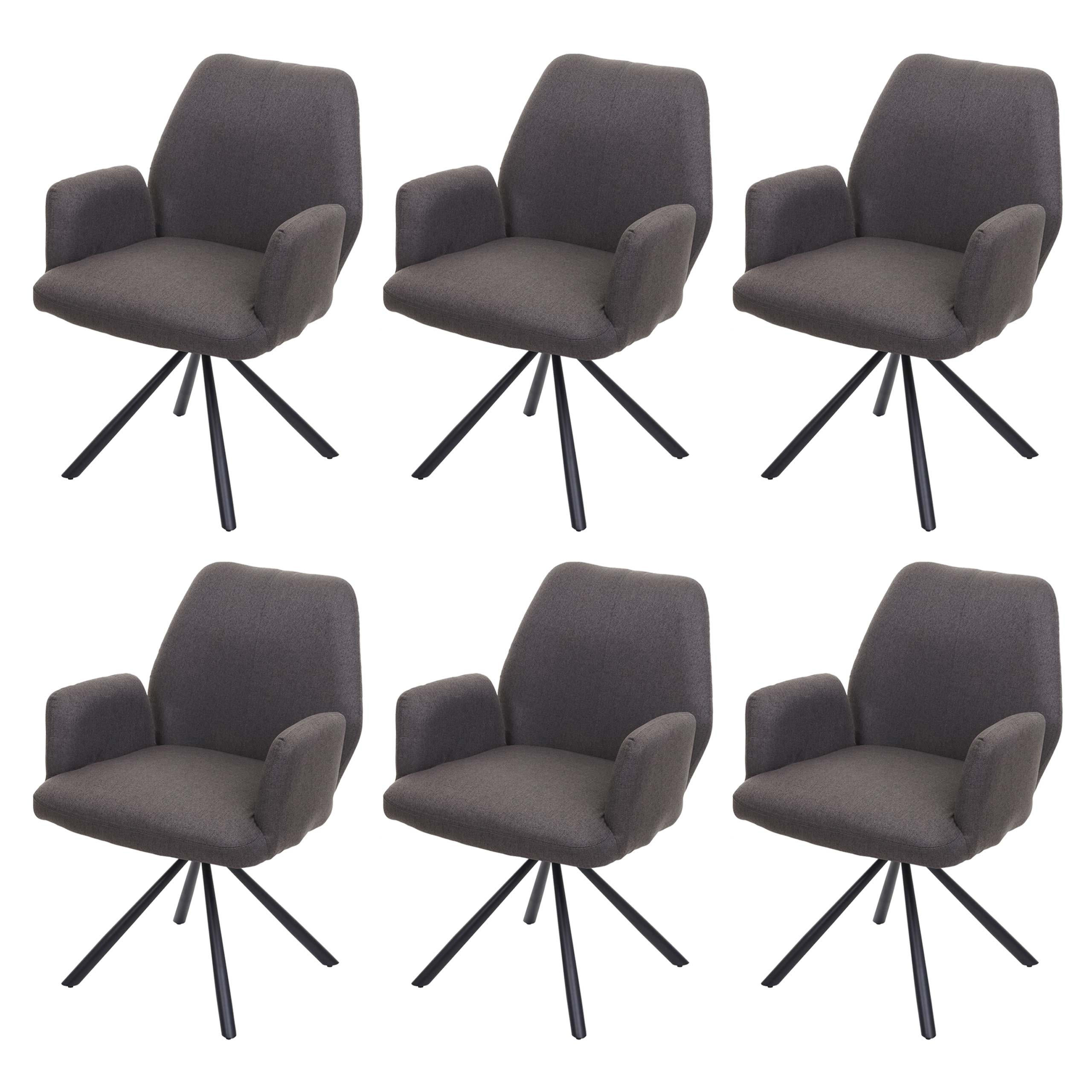 ESSZIMMERSTUHL Grau 6er-Set - Grau, Textil (60/86/66cm) - MCW