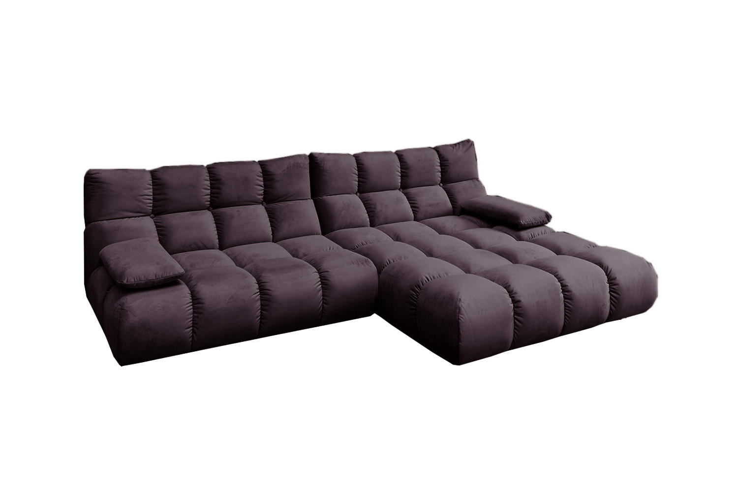 ECKSOFA VIVIEN Violett Velvet - Violett/Schwarz, Kunststoff/Textil (290/178cm) - KAWOLA