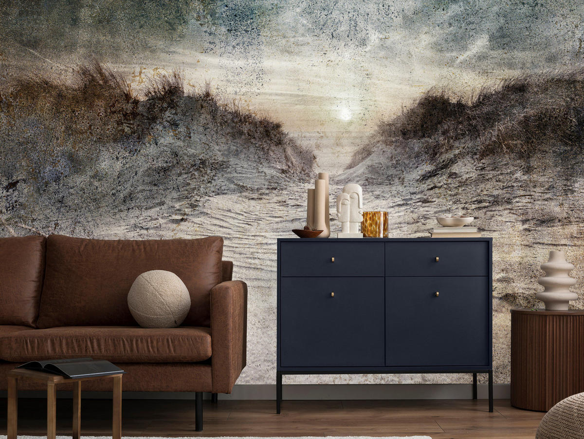 FOTOTAPETE Abstrakter Strand Beton Abstraktion 200x140 - Beige/Braun, Papier (200/140cm) - Muralo