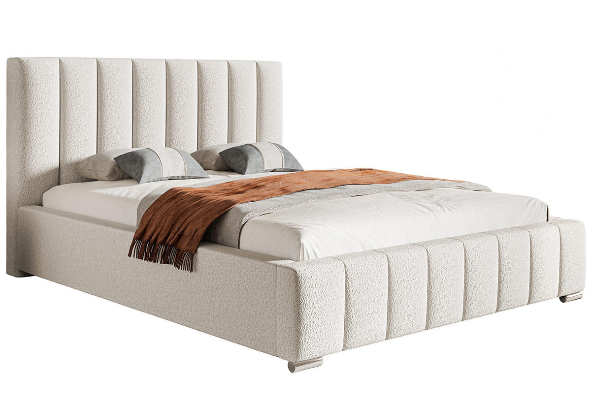 BETT Weiß BEN 10 Mit Bettkasten 180x200 cm - Ecru, Textil (180/200cm) - Sepro Meble