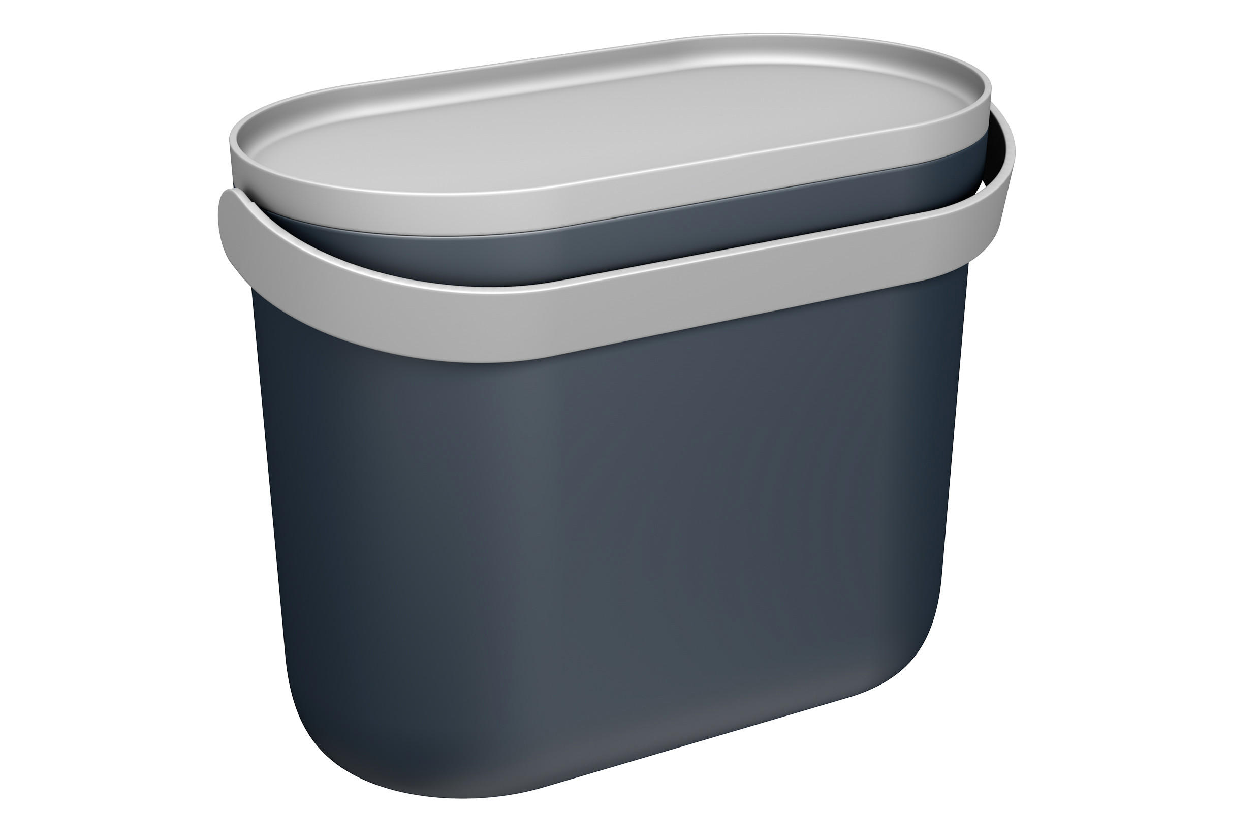 BIOMÜLLEIMER 8 L, graphite grey / steingrau - Hellgrau/Grau, Kunststoff (16/25/31cm) - GARANTIA