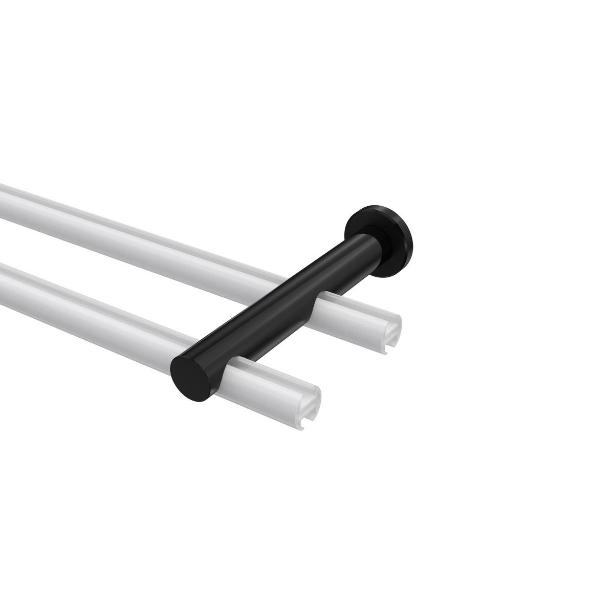 TRÄGER FÜR GARDINENSTANGEN 20 mm Ø, Platon 2-läufig, Schwarz - Schwarz, Metall (16/4/4cm) - INTERDECO