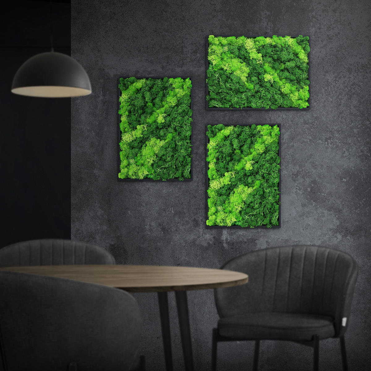 MOOSBILD Rechteck 38 x 27 cm Mooswand Indoor mit Echtem Islandmoos und Holzrahmen Grün Pflegefrei - Hellgrün, Naturmaterialien (27/38/3.5cm) - ECD-Germany