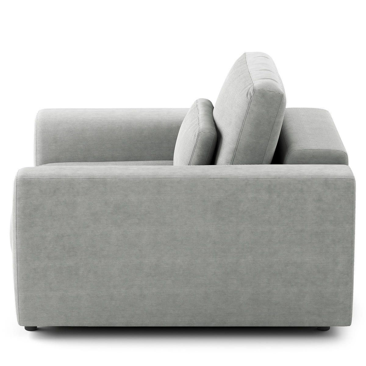 SESSEL - Hellgrau/Schwarz, Kunststoff/Textil (116/80/117cm) - home24