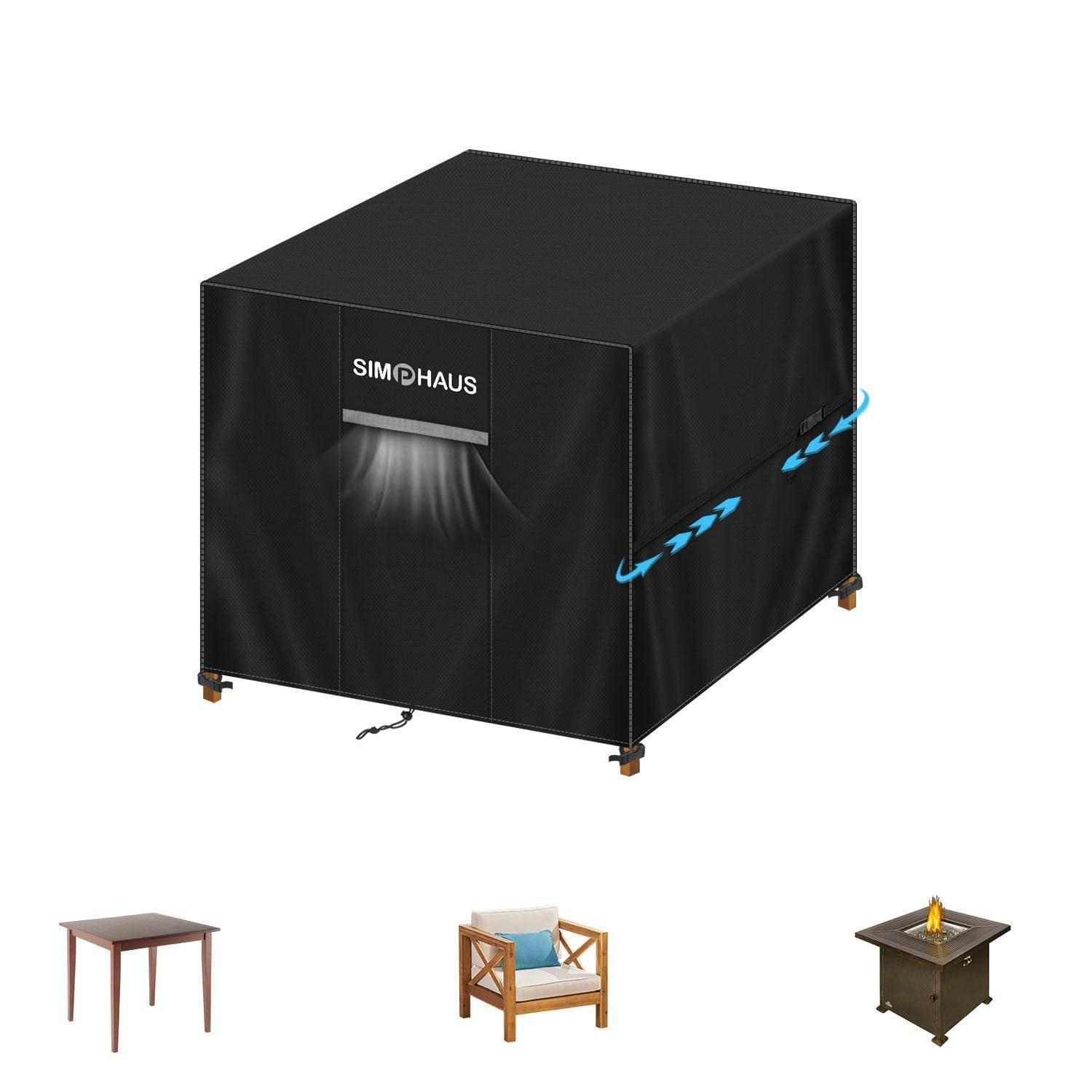 GARTENMÖBEL Abdeckung 85 x 85 x 80 cm Schwarz - Schwarz, Textil (1/1/1cm)