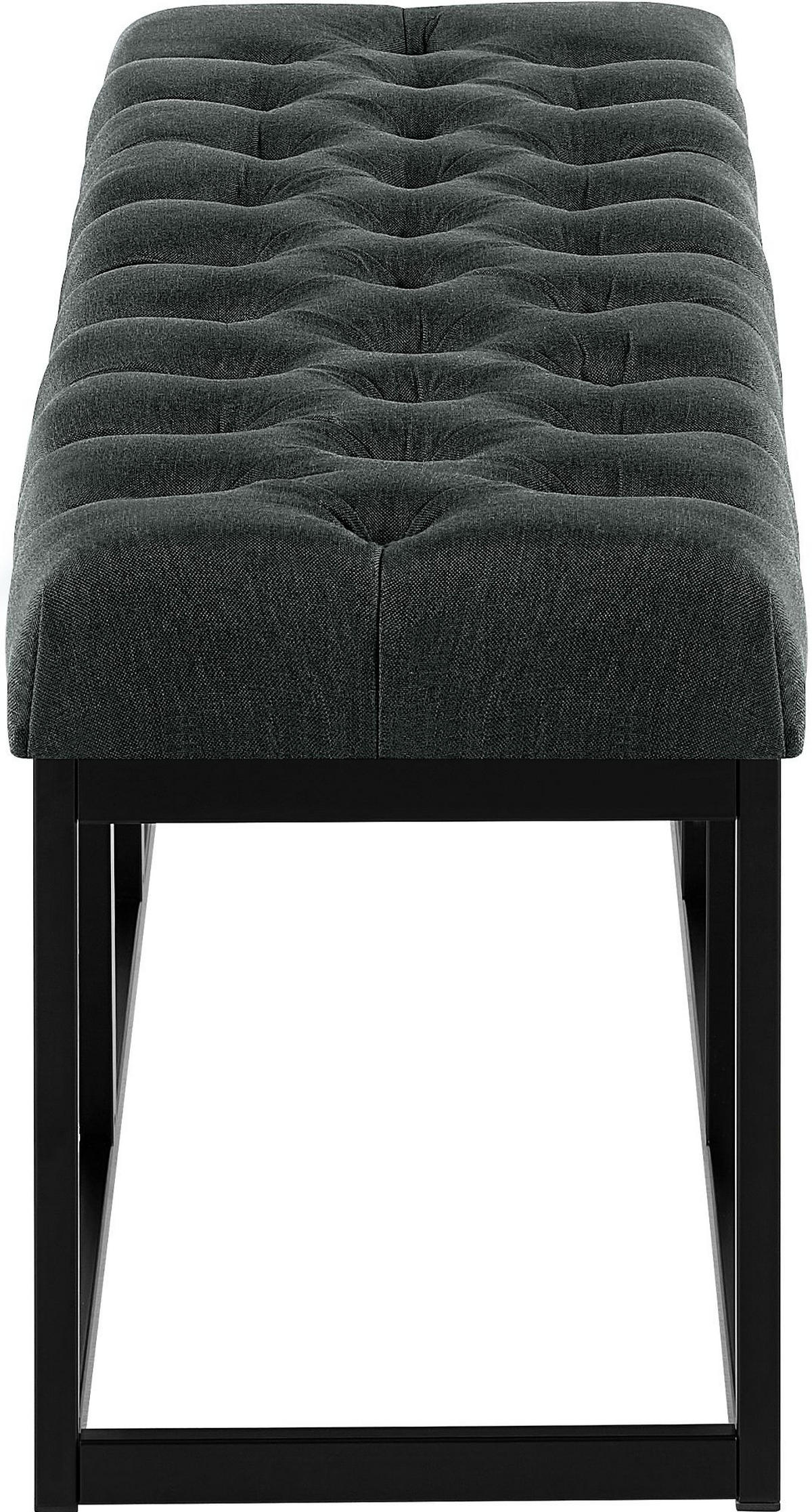 SITZBANK 150/38 cm Stoff Dunkelgrau - Dunkelgrau/Schwarz, Textil/Metall (150/46/38cm) - CLP