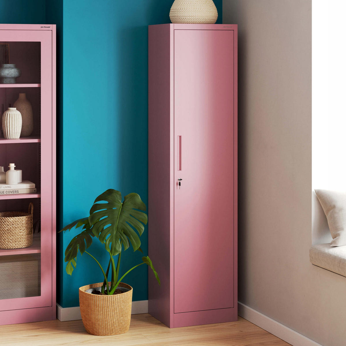 BÜRO Aktenschrank ALEX Fresh Style - Rosa, Metall (45/185/40cm) - Jan Nowak