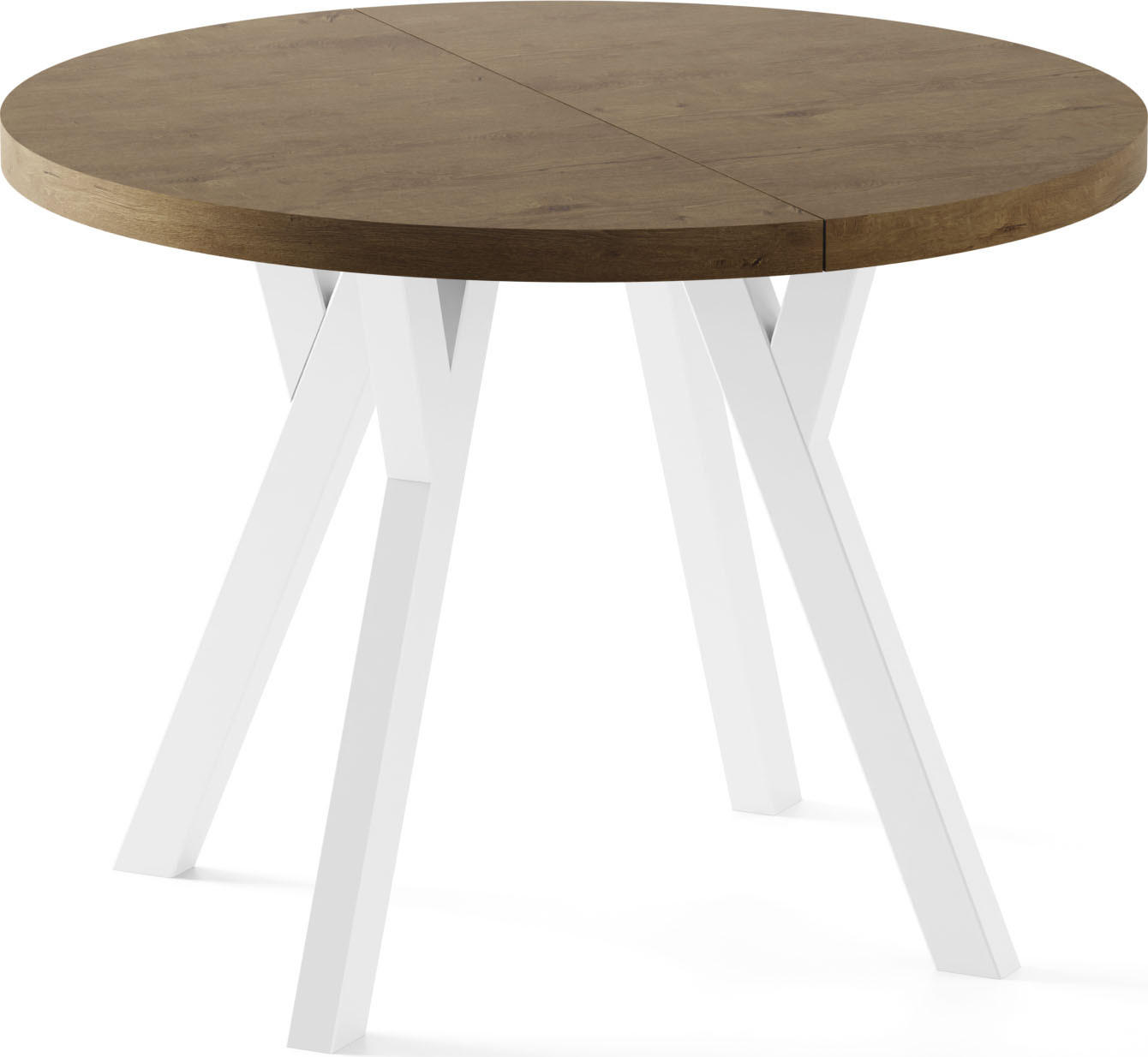 ESSTISCH Twixy XXL groß rund oval ausziehbar, Eiche Braun Rustikal 100-300/100/76 cm - Alteiche/Weiß, Holz/Holzwerkstoff (100/100/76cm) - WFL GROUP