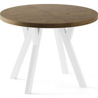 ESSTISCH Twixy XXL groß rund oval ausziehbar, Eiche Braun Rustikal 100-300/100/76 cm - Alteiche/Weiß, Holz/Holzwerkstoff (100/100/76cm) - WFL GROUP