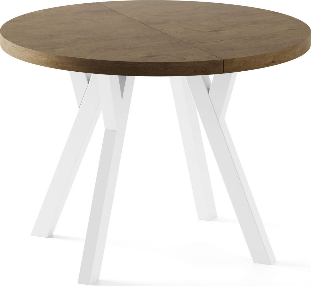 ESSTISCH Twixy XXL groß rund oval ausziehbar, Eiche Braun Rustikal 100-300/100/76 cm - Alteiche/Weiß, Holz/Holzwerkstoff (100/100/76cm) - WFL GROUP