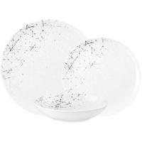 TELLER-SET Liberty Brace weiß-grau 18er Set - Weiß/Grau, Keramik (1/1/1cm) - Seltmann Weiden