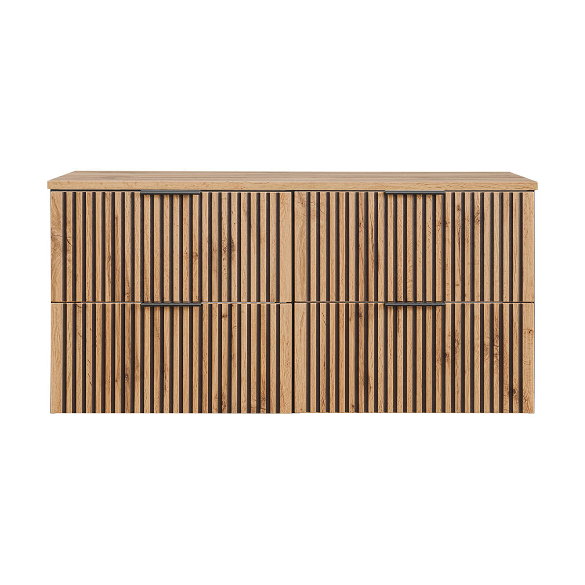 WASCHTISCHUNTERSCHRANK 120.6cm Gaia Holz in Eichenoptik und Schwarz - Schwarz, Holzwerkstoff (120.6/59/46cm) - Petits-meubles