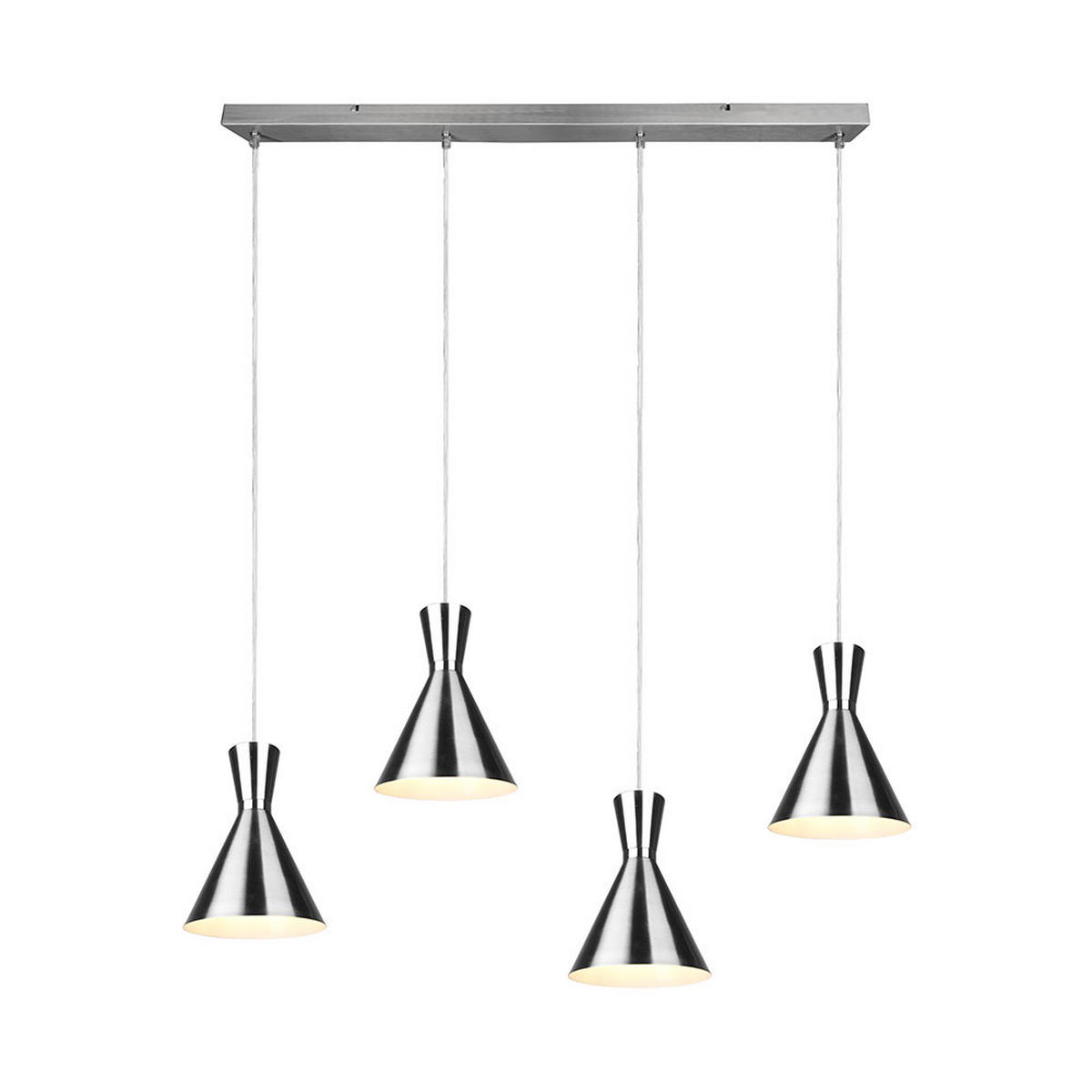 HÄNGELEUCHTE ENZO Metall Silber matt - Silberfarben, Metall (90/20/150cm)