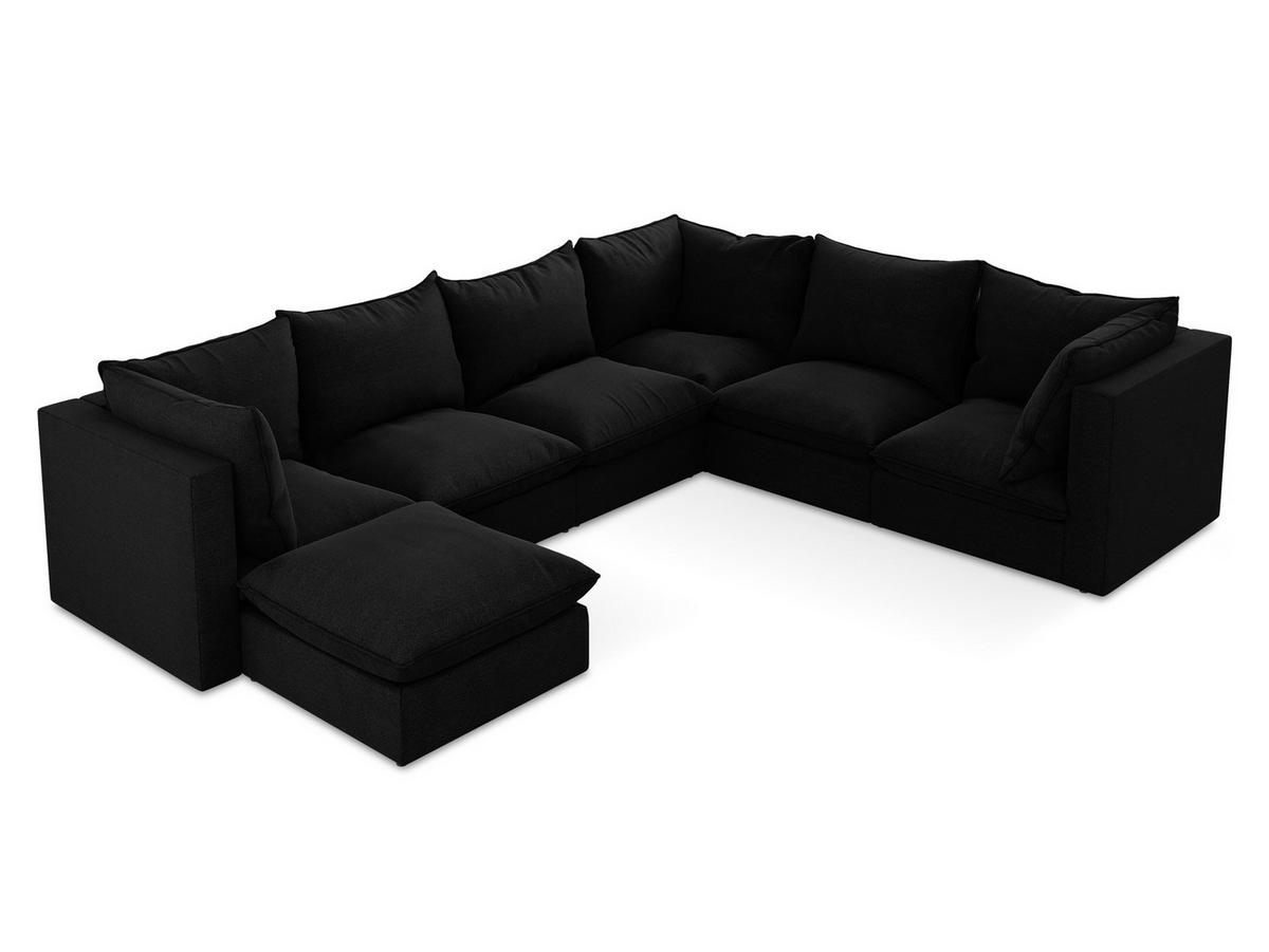 2-SITZER SOFA Samt Stoff Schwarz - Schwarz, Holzwerkstoff/Kunststoff (180/77/90cm) - Makamii