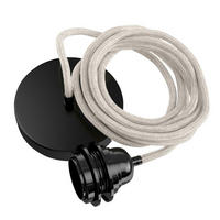PENDELLEUCHTE Hang 1 Flammig Retro - Beige/Schwarz, Naturmaterialien (250/1/250cm) - HOOPZI