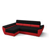 ECKSOFA L REBI L3 Rainbow 15/22 Links mit Schlaffunktion, Schwarz/Rot - Rot/Schwarz, Textil (251/140cm)
