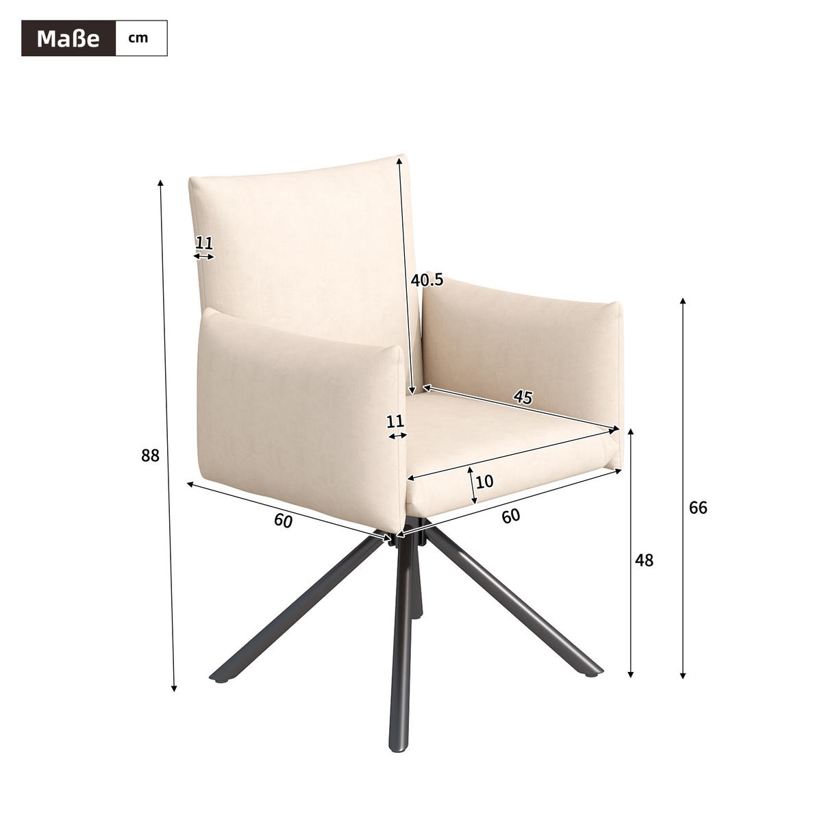 ESSGRUPPE DE-39261 ausziehbarer 160/80 cm Tisch mit 6 Stühlen Weiß/Beige - Weiß, Holzwerkstoff (160/75.5/80cm) - ComfortXL