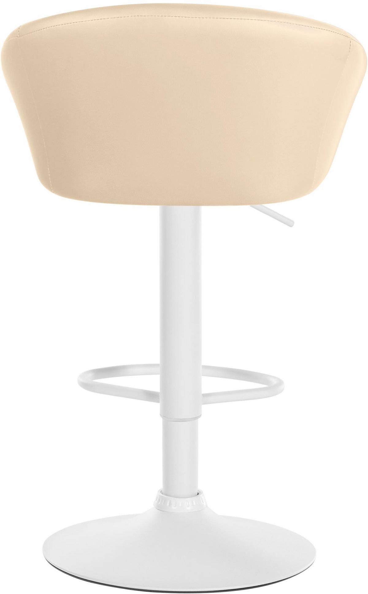 BARHOCKER OSLO Creme Kunstleder Weiß - Creme, Leder/Metall (55/86/51cm) - DELUKE