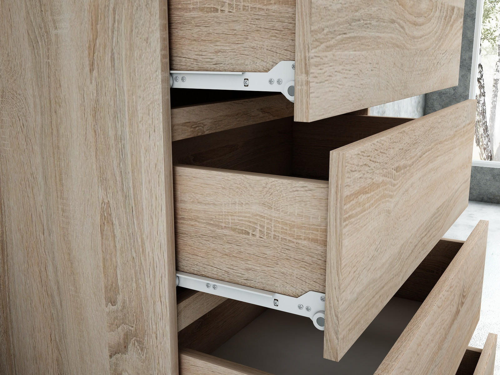 KOMMODE bella4 Sonoma - Sonoma Eiche, Holzwerkstoff (70/98/35cm) - roe furniture