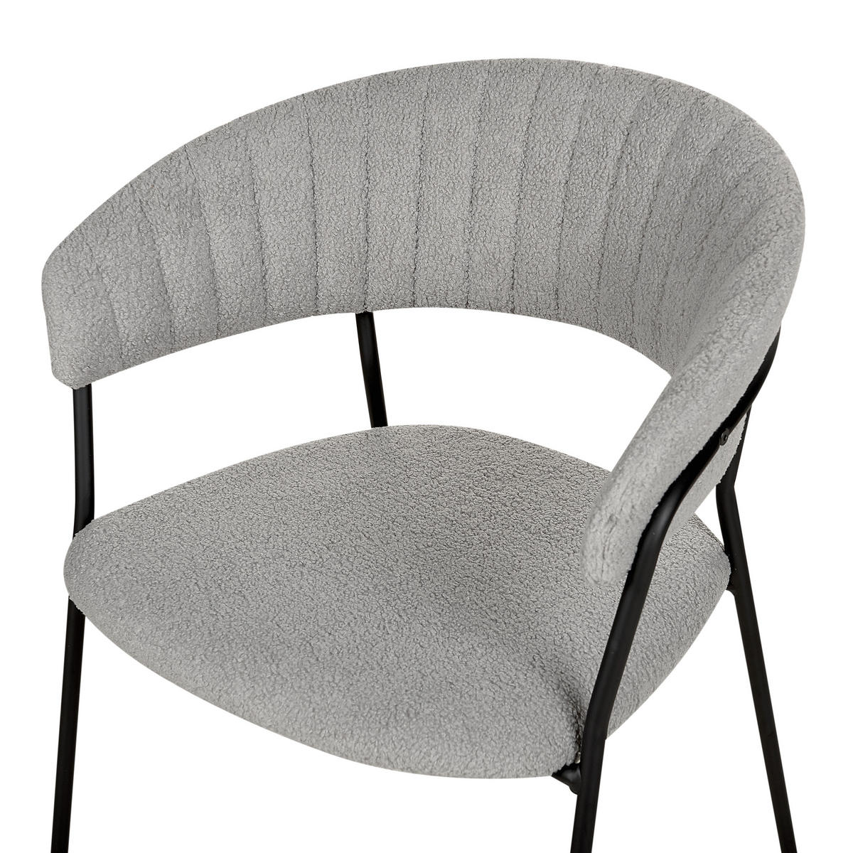 ÉTKEZŐSZÉK 2 darabos Szett Buklé szürke Mariposa - fekete/szürke, textil (55/78/55cm) - Beliani