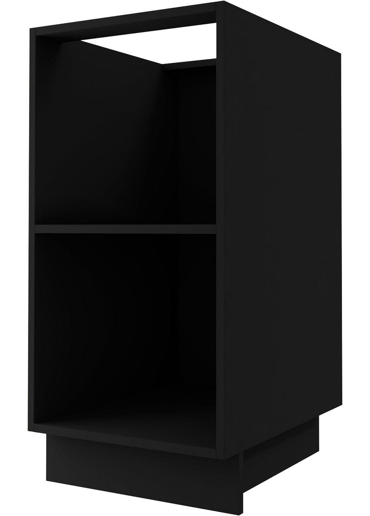 UNTERSCHRANK Bari D1D/30 Schwarz / RAL 7040 fenstergrau 30 / 50 / 82cm - Schwarz/Grau, Holz/Holzwerkstoff (30/82/50cm) - Feldmann-Wohnen