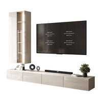 WOHNWAND CARMEN, hängend mit LED-Beleuchtung. - Kaschmir, Holzwerkstoff (250/27/40cm) - Lookway