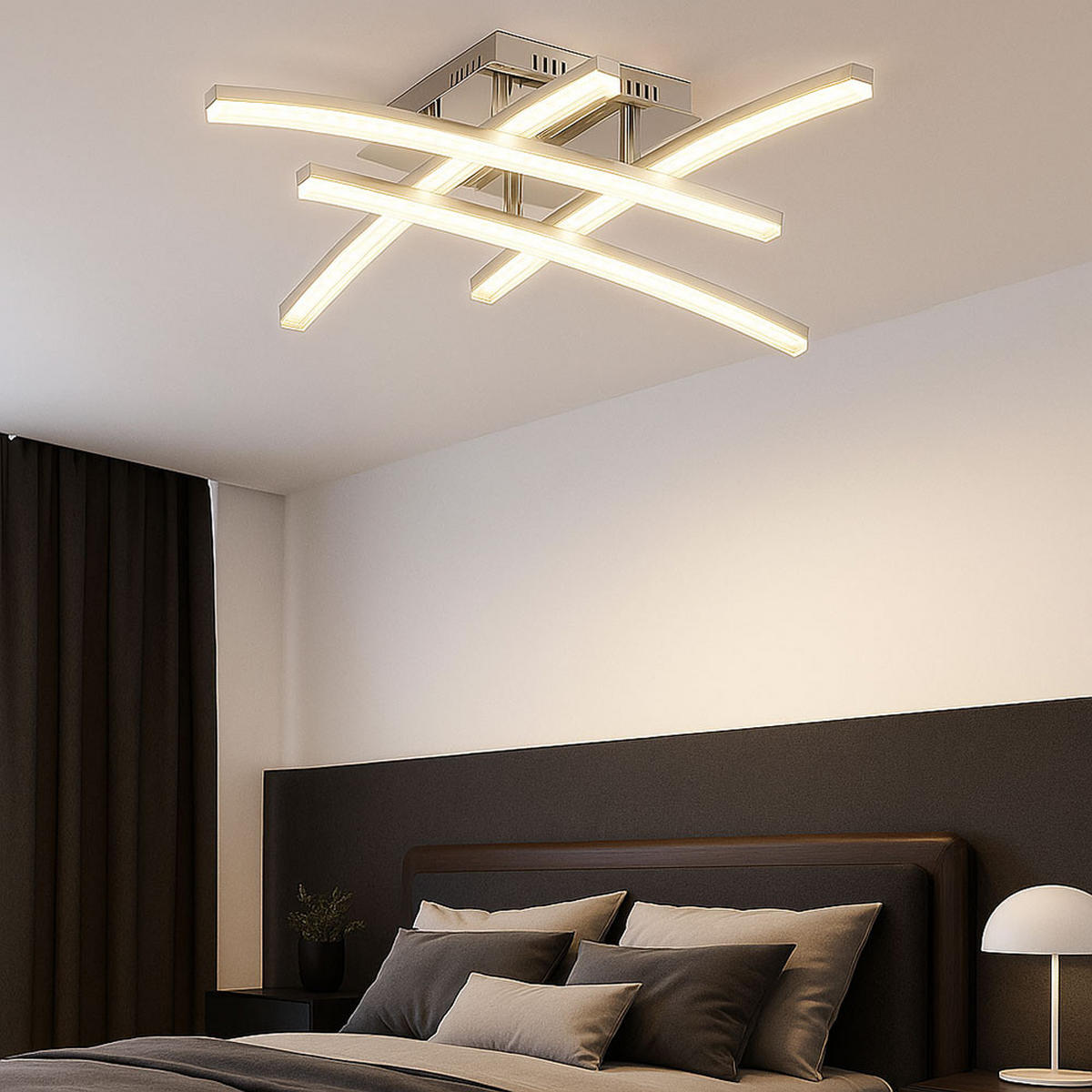 LED DECKENLEUCHTE PERTINI Chrom Transparent - Silberfarben, Metall (45/44/12.5cm)