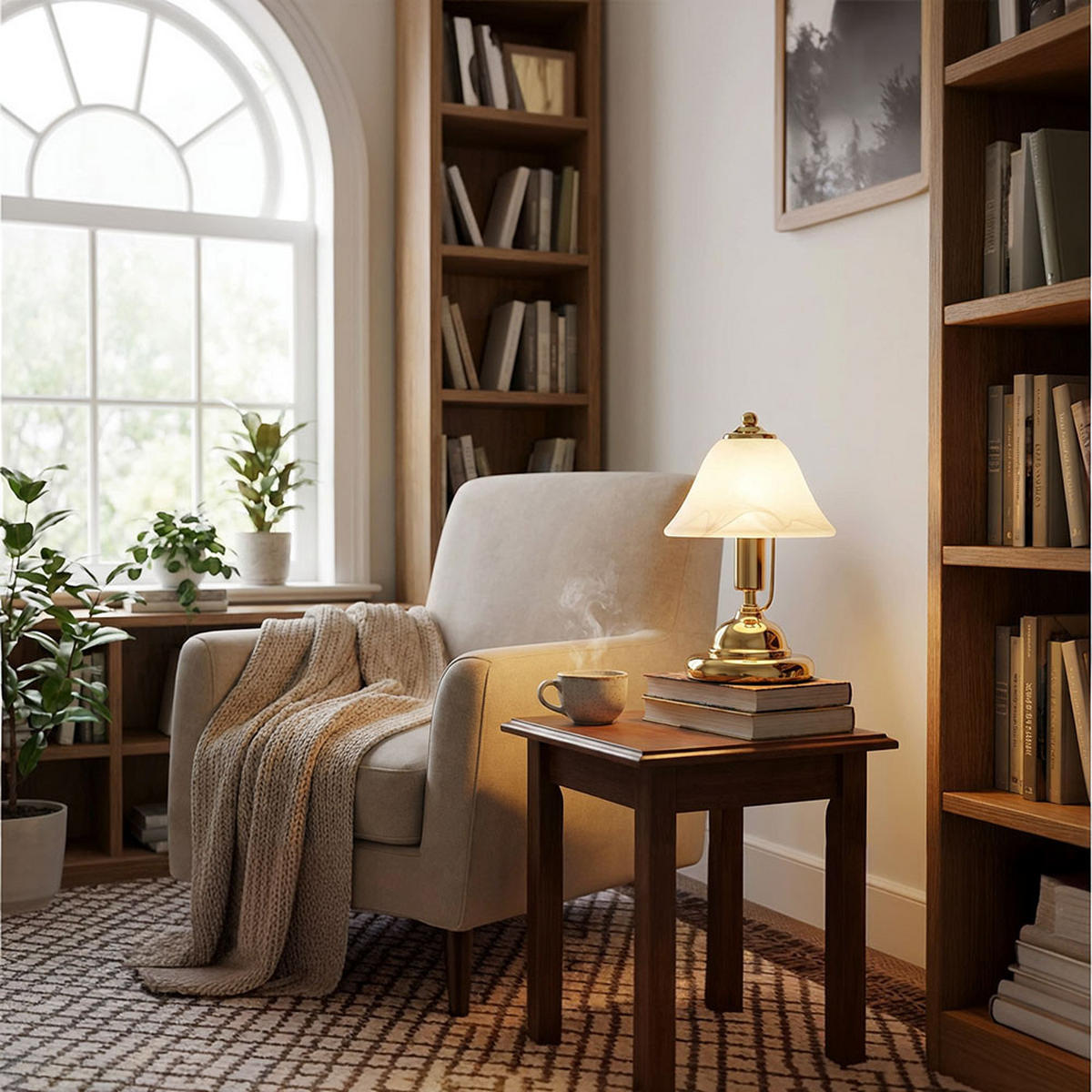 TISCHLEUCHTE Messing Glas Alabaster - Messingfarben, Glas (17/17/27cm) - Globo Lighting