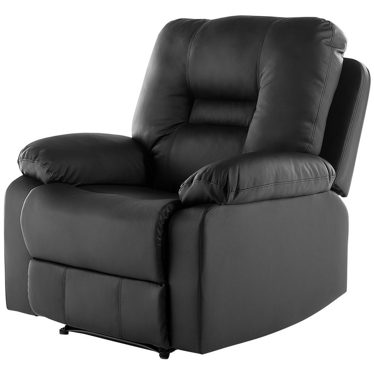 SESSEL Kunstleder schwarz verstellbar Bergen - Schwarz, Kunststoff (85/101/74cm) - Beliani