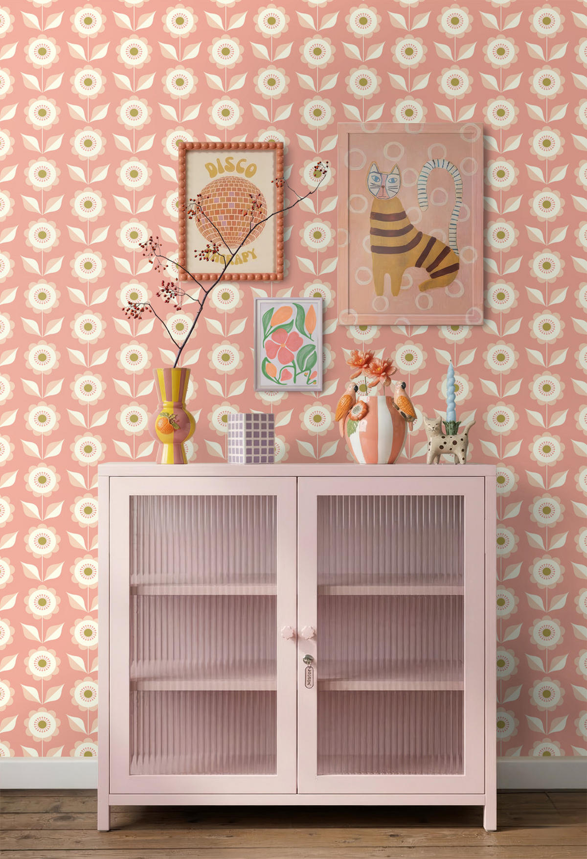 TAPETE Blumen 50 x 900 cm - Pink, Papier (50/900cm) - ESTAhome