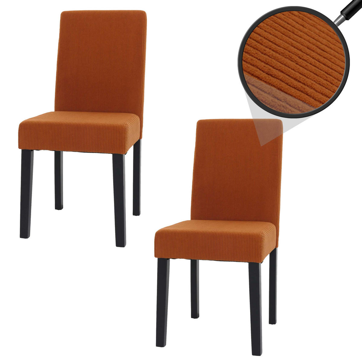 ESSZIMMERSTUHL Orange 2er-Set - Orange, Textil (42/90/50cm) - MCW