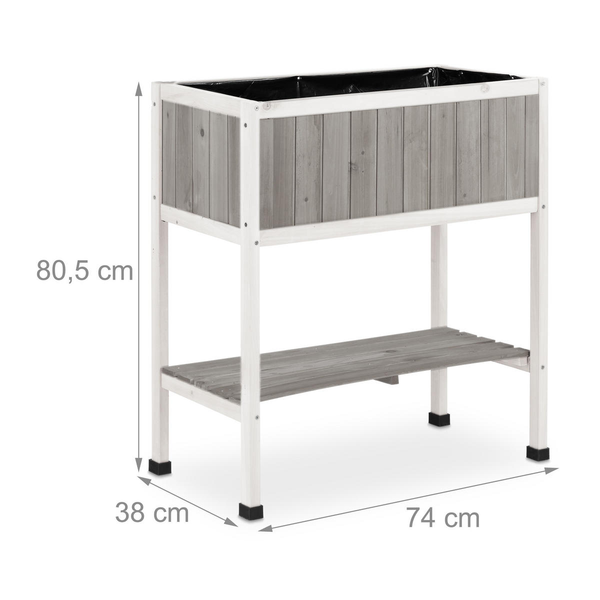 HOCHBEET - Multicolor, Holz/Kunststoff (74/80.5/38cm) - Relaxdays