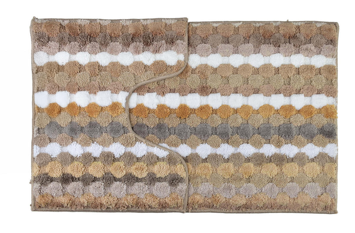 BADTEPPICH Zac Beige 90/50/2 cm Textilien - Beige, Textil (50/90cm) - Mondex
