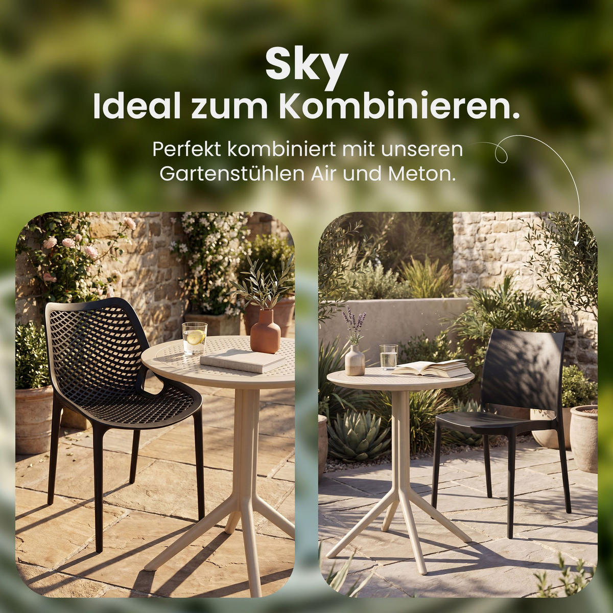 GARTENTISCH rund Kunststoff taupe - Taupe, Kunststoff (60/60/74cm) - CLP
