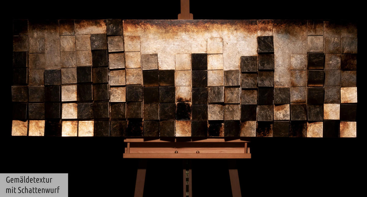 WANDBILD Gold 144/44 cm - Goldfarben, Holz/Kunststoff (144/44cm) - KUNSTLOFT