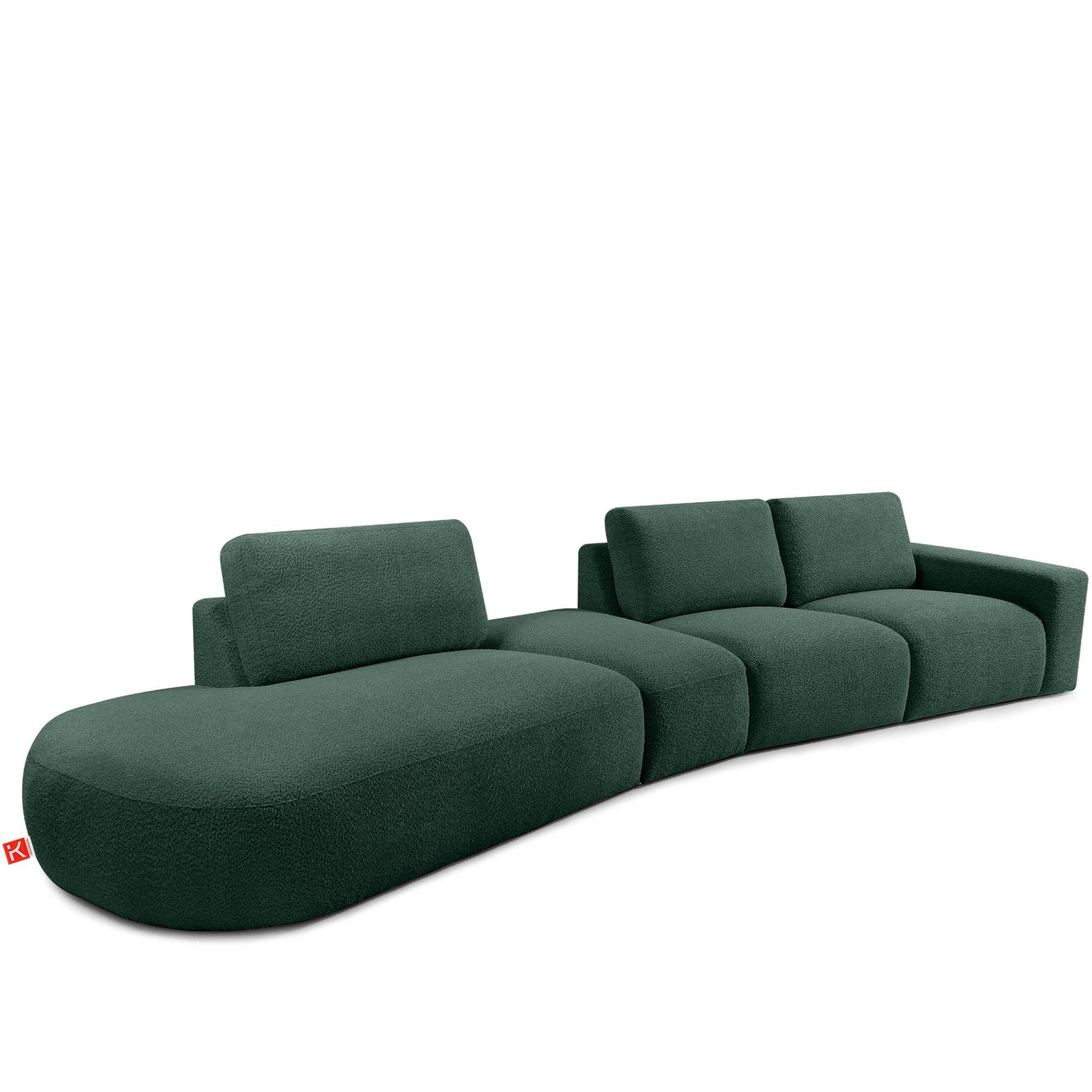 5-SITZER ECKSOFA ZUCCO Boucle links, Grün - Grün, Textil (430/84/105cm) - KONSIMO®