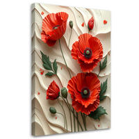 BILD auf Leinwand, Blumen - Rot, Textil (20/30cm) - Feeby