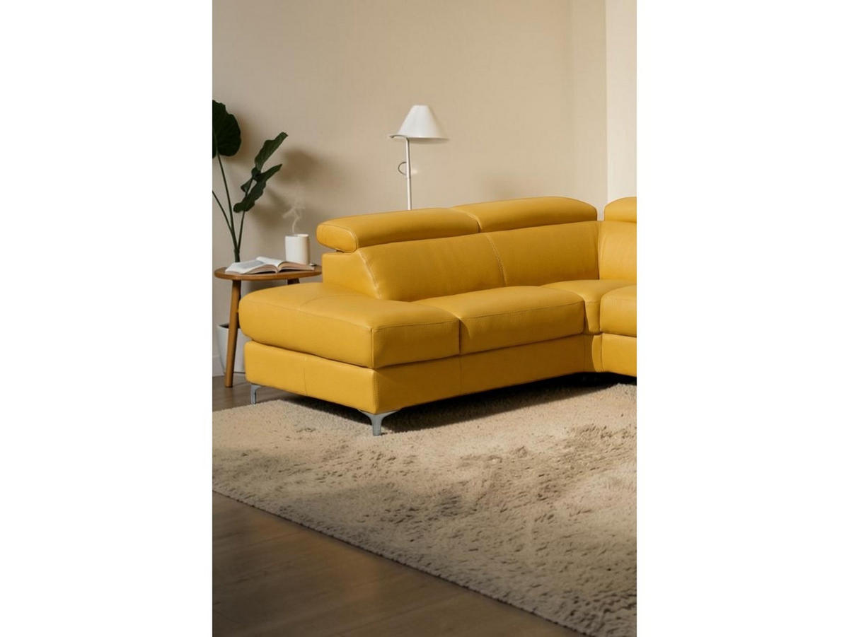 ECKSOFA Avenger Echtleder Schwarz - Schwarz, Leder/Metall (224/81/271cm)