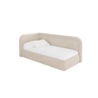 EINZELLBETT Jugendbett mit Bettkasten, Rechts - JOVY 90x200 Beige - Kaschmir, Holzwerkstoff/Textil (90/200cm) - ALTDECOR