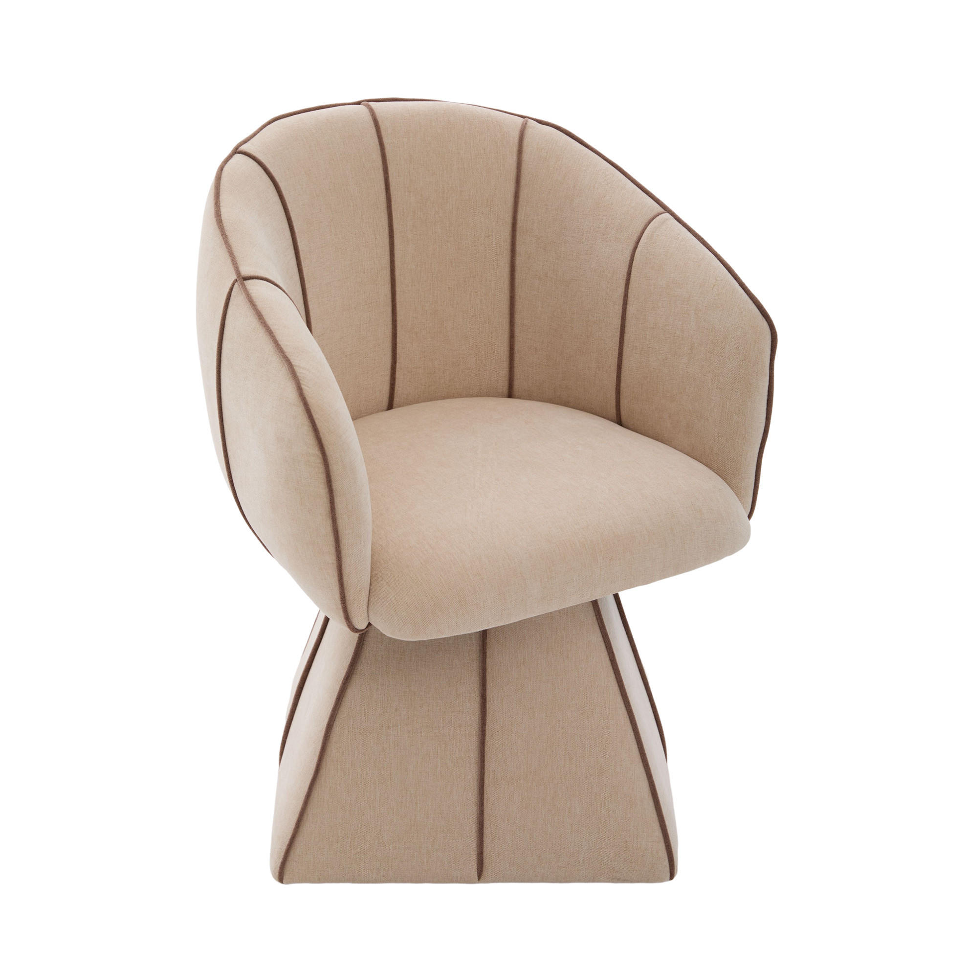 SESSEL 56/54/74,5 cm camel aus Chenille mit 360°-Drehfunktion - Beige, Textil (54/74.5/56cm) - OKWISH