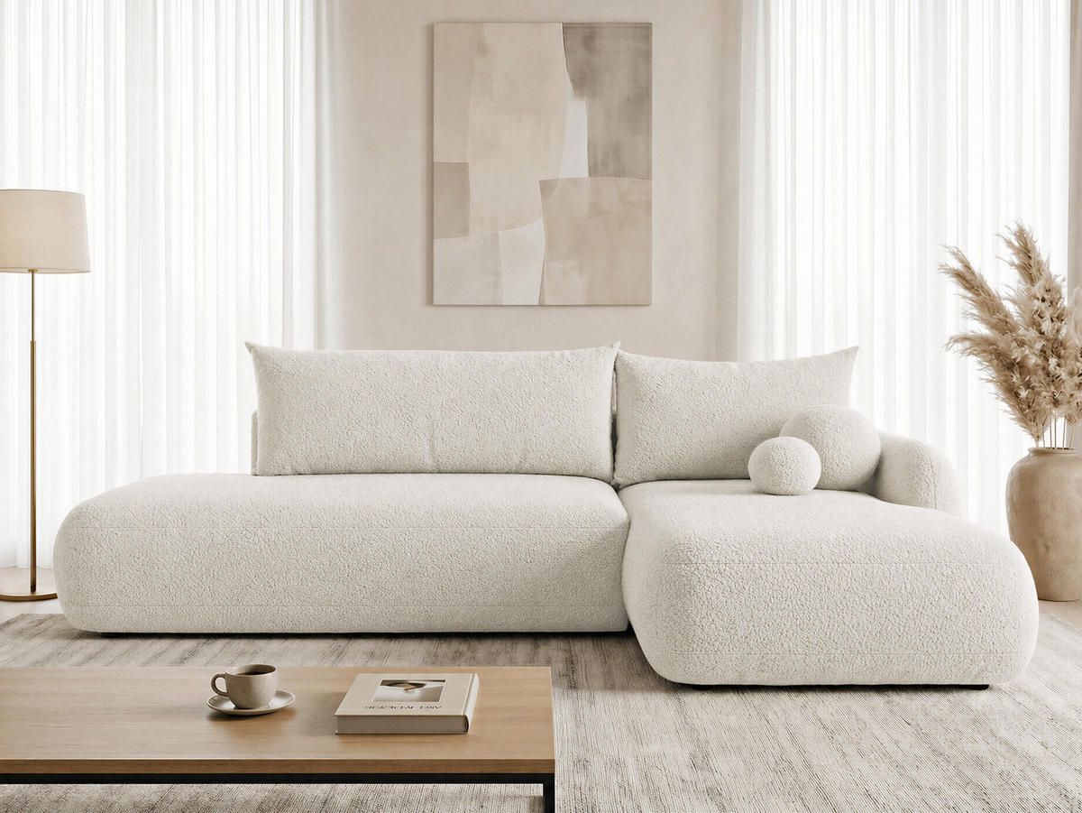ECKSOFA Neto, Seite: Rechts - Schwarz/Weiß, Holz/Kunststoff (187/300cm) - Sofnet