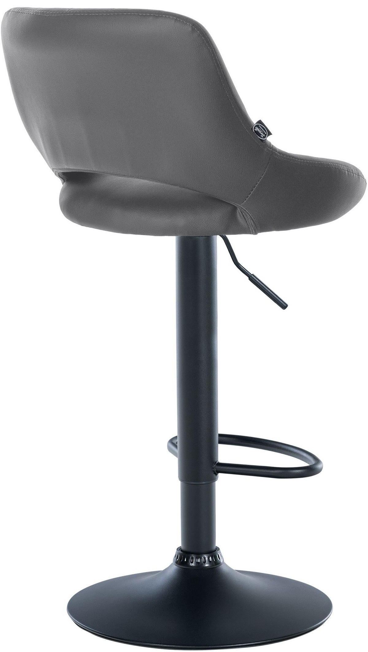 BARHOCKER Lederlook grau - Schwarz/Grau, Textil/Metall (47/85/48cm) - CLP