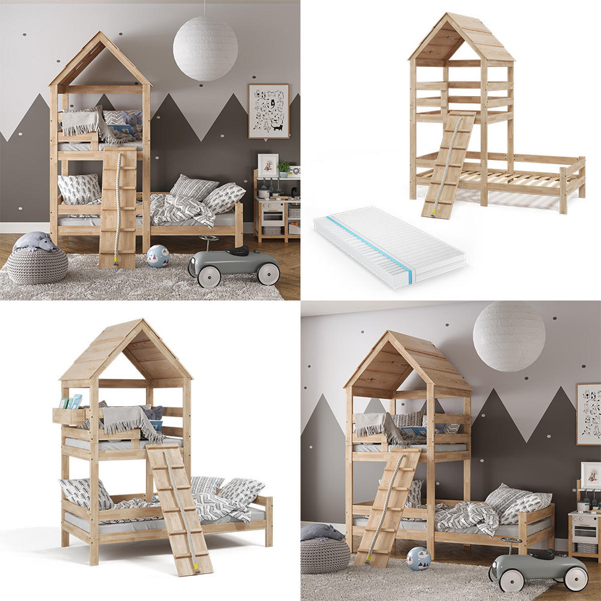 DOMÁCA POSTEĽ Teddy Hnedá - prírodná farba, drevo (90/200cm) - VitaliSpa